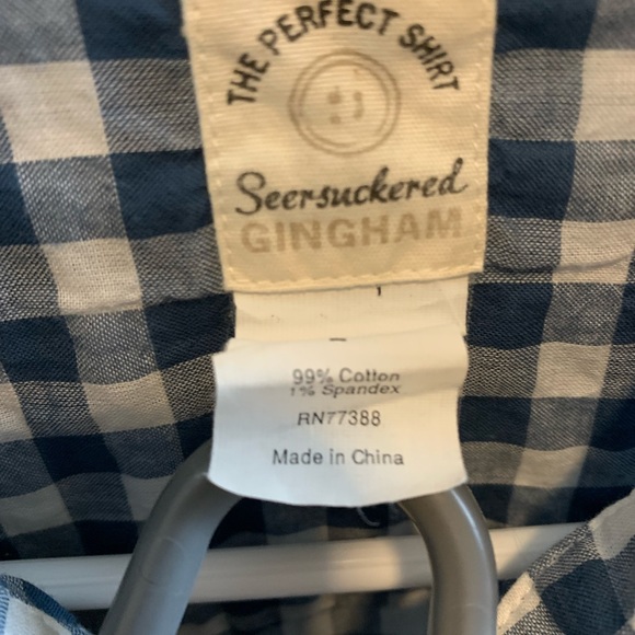 Seersuckered GINGHAM cotton button up shirt - Picture 4 of 4